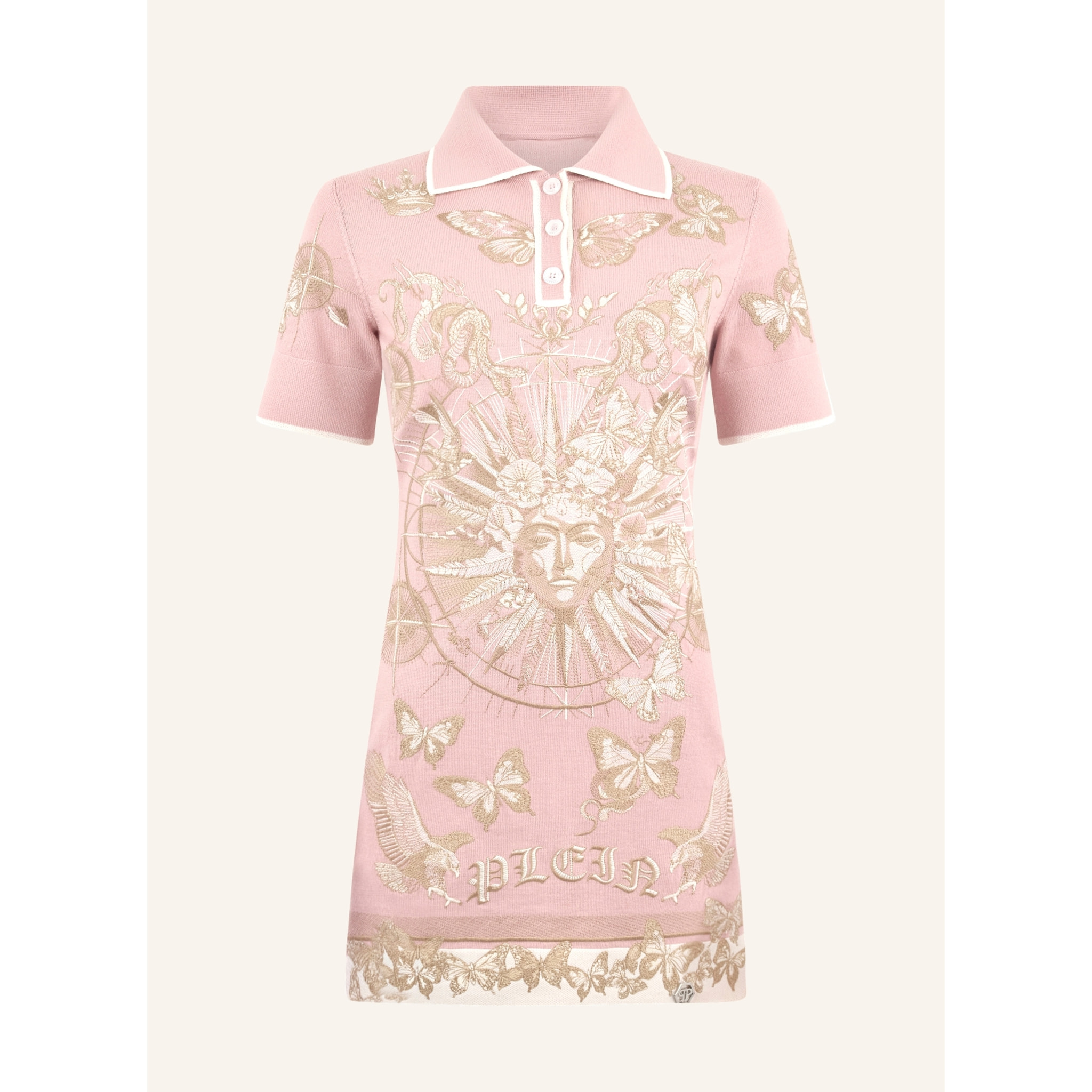 PHILIPP PLEIN Polo Mini Dress Butterfly Tattoo