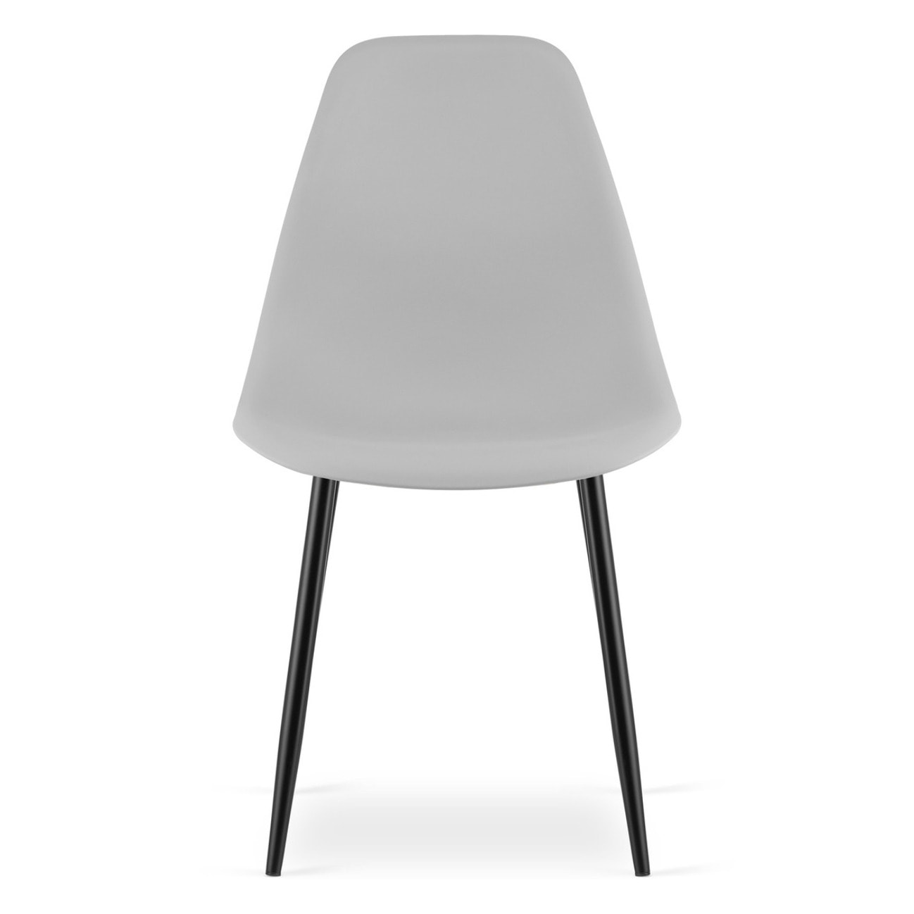 Sedia scandinava WAT grigia con gambe in metallo nero