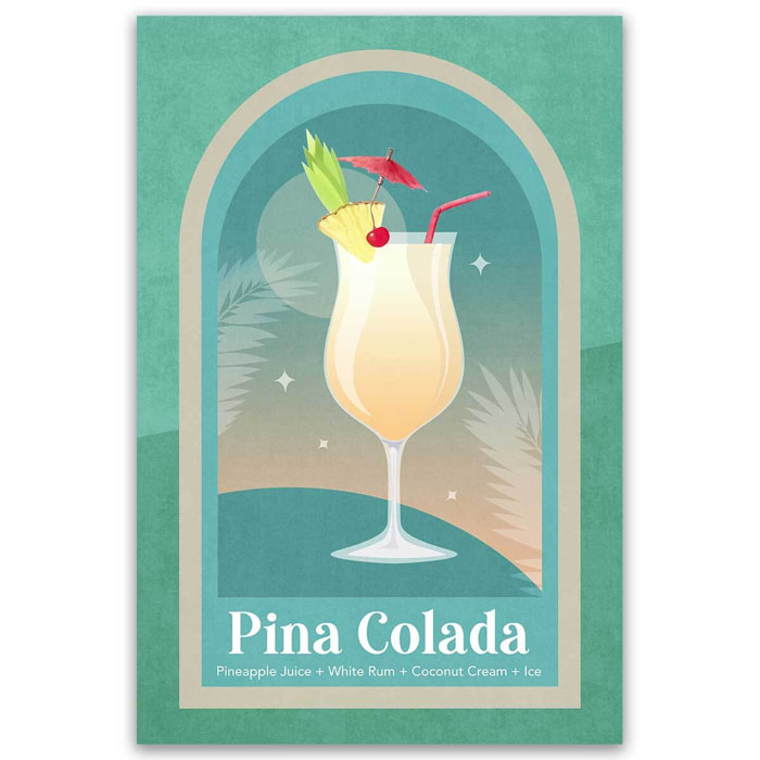 Tableau bar Cocktail Pina Colada Tableau alu Dibond