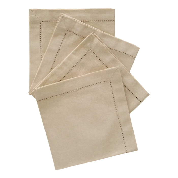 Serviette de table Jane 40x40 beige lin en coton