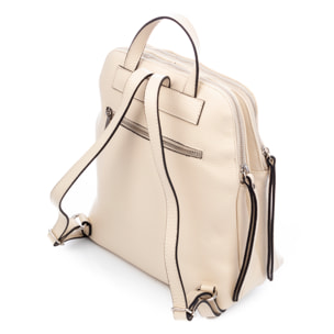 Zaino donna Arquà. Pelle autentica Dollaro con incisione geometrica grande.