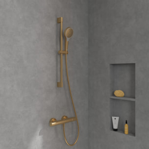 Mitigeur douche thermostatique Universal rond Or brossé