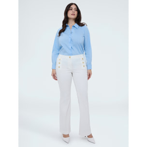 Fiorella Rubino - Pantalones Flare con botones decorativos - Blanco