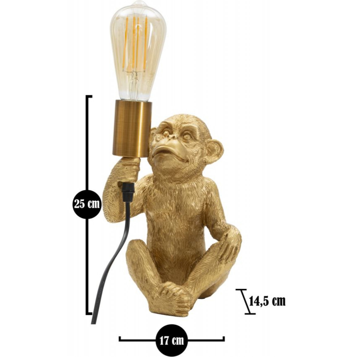 LAMPADA DA TAVOLO MONKEY CHARME 1921 DORATO