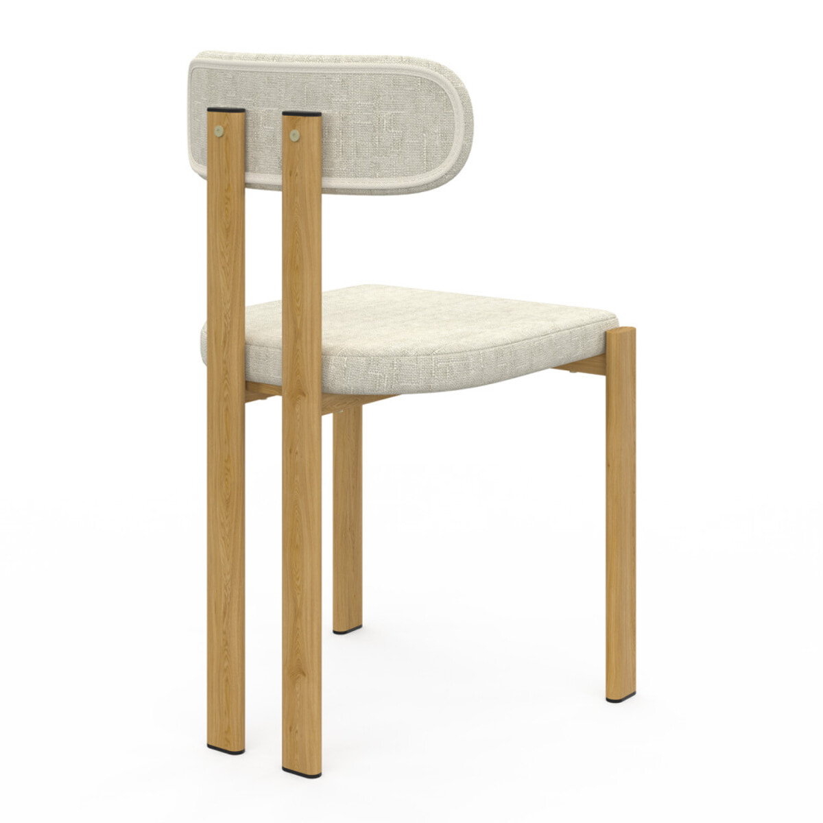 Chaises Elsa en tissu beige et pieds métal - lot de 2