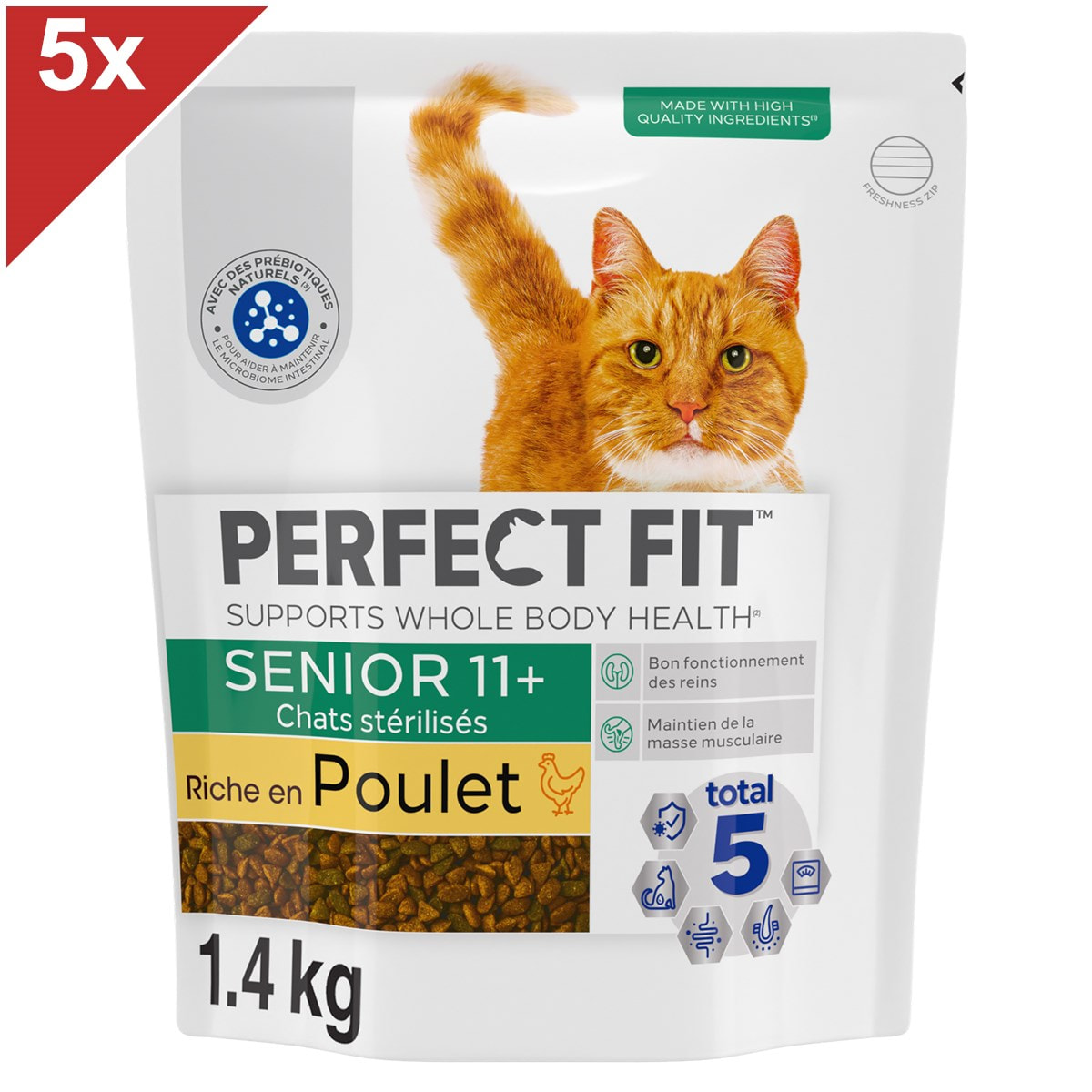 PERFECT FIT 11+ Croquettes Riche en Poulet chat senior stérilisé 1,4kg