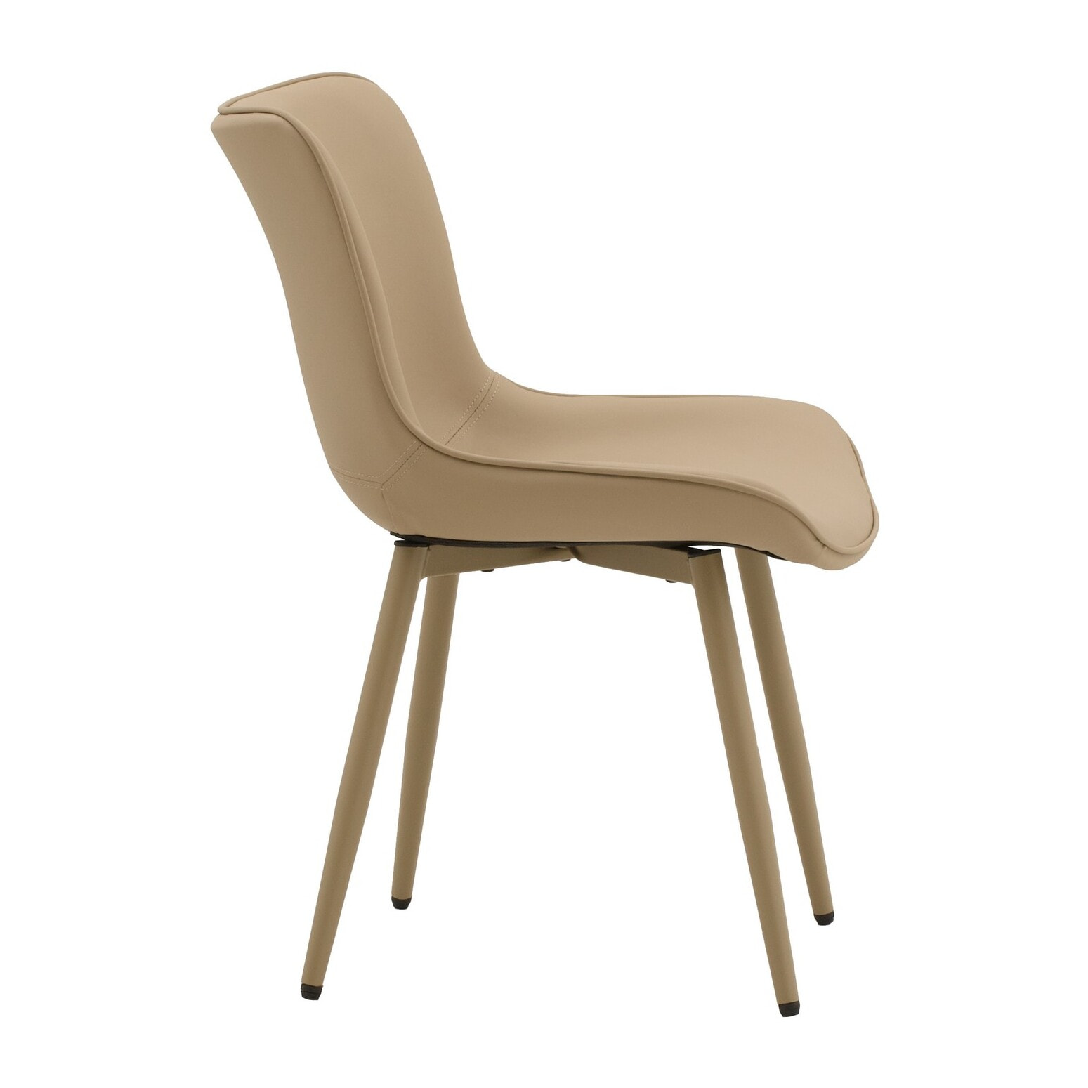 Set di 2 sedie KUDI CHIN in similpelle beige e gambe in metallo beige