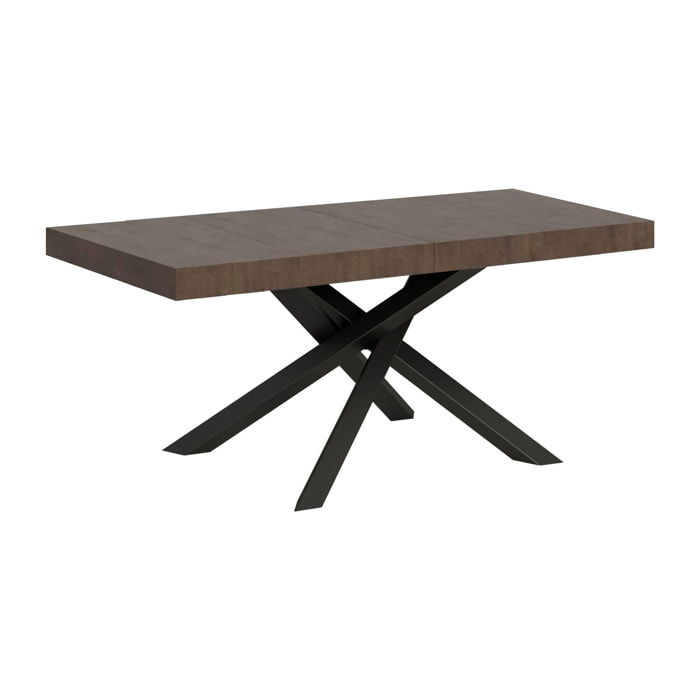 Mesa extensible 90x120/224 cm Volantis Premium Nogal estructura Antracita