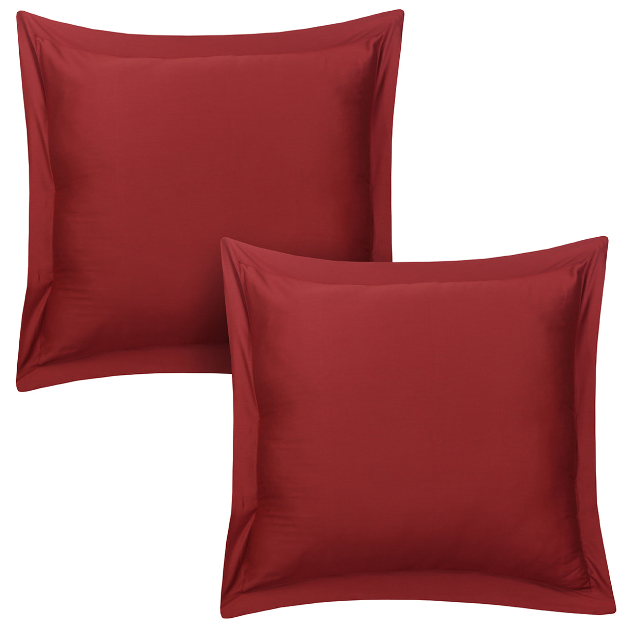 Lot de 2 taies d'oreiller satin de coton bordeaux