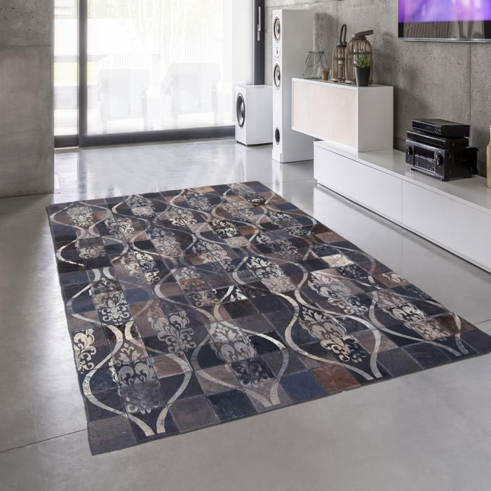 Tapis peau de vache kilim fait main LACU