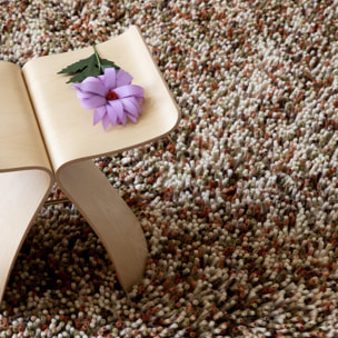 Tapis shaggy tissé en laine motif faux uni RABI