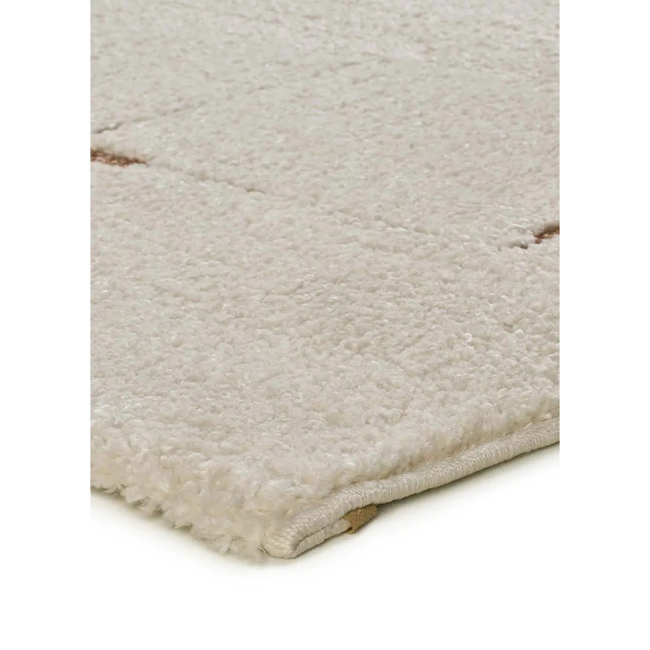 CANDELA Alfombra pelo corto étnica con relieve en crema y terracota, varias medidas disponibles