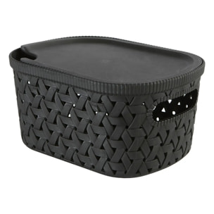 Panier "Tressy" en plastique noir 2,3L