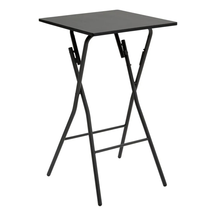 Table de bar pliante 2 places noir