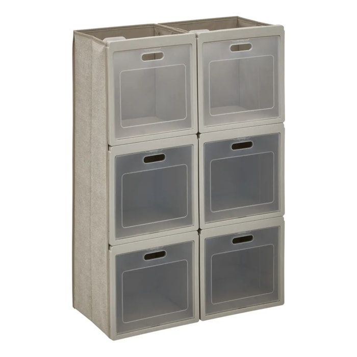 Rangement 6 cases pliable Cube'N Door 61x91cm beige