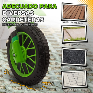 Moto Eléctrica para Niños de +3 Años 12V Moto de Juguete Infantil con 2 Ruedas de Equilibrio Velocidad 3-8 km/h Arranque Suave 106,5x51,5x68 cm Verde