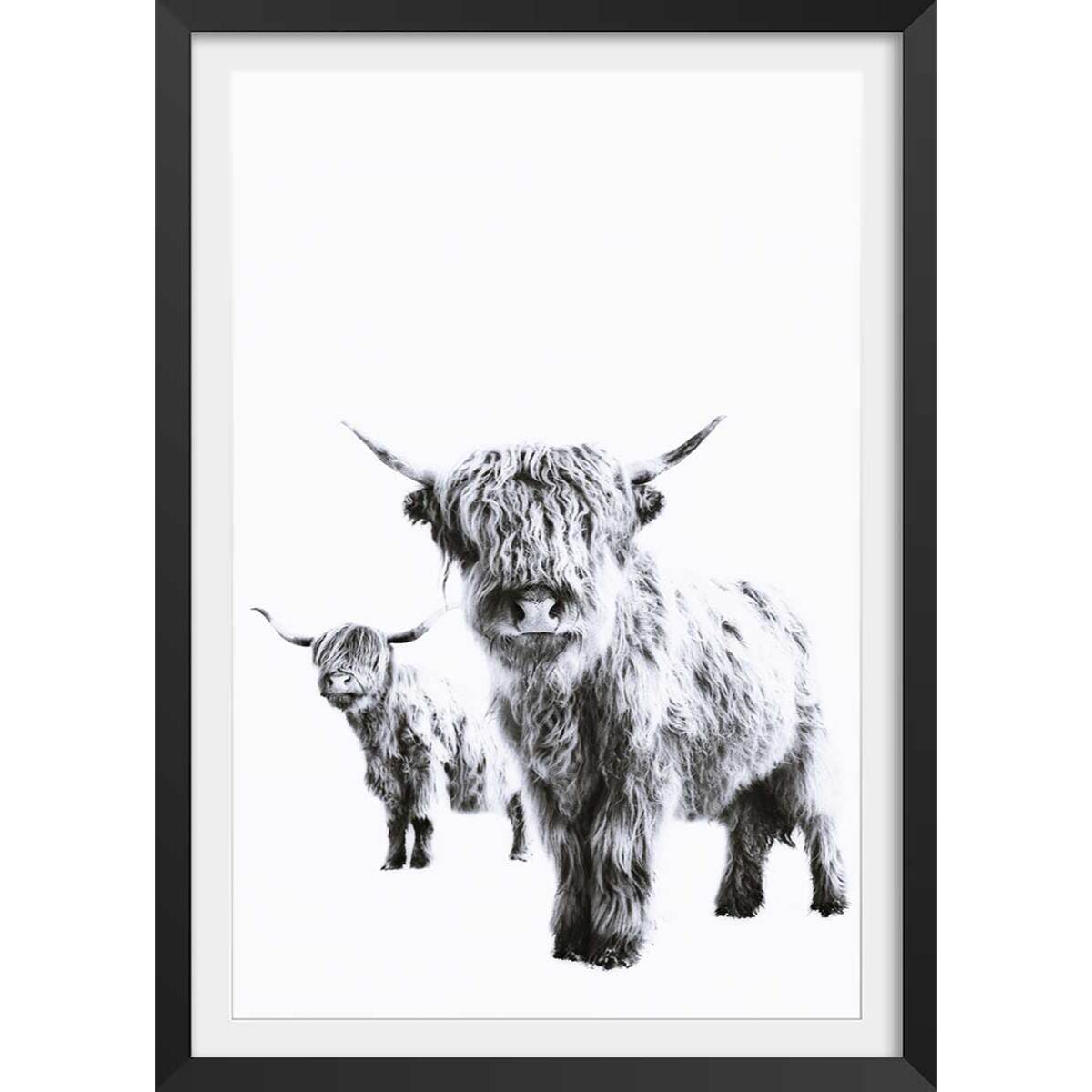 Affiche enfant jumelles  Affiche + cadre en bois - Noir