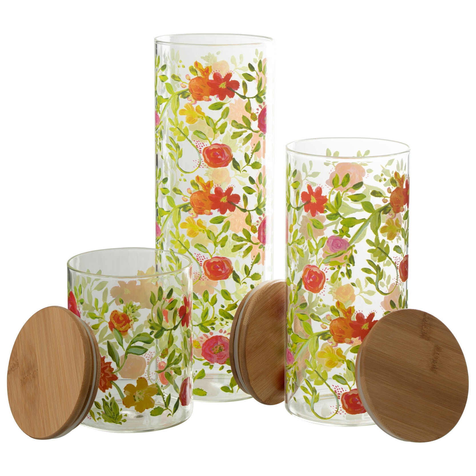 J-Line Jarre Floral Verre Mix Large