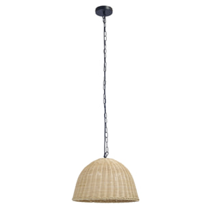 Forlight Cortic lampara colgante de rattan natural / negro para bombilla E27