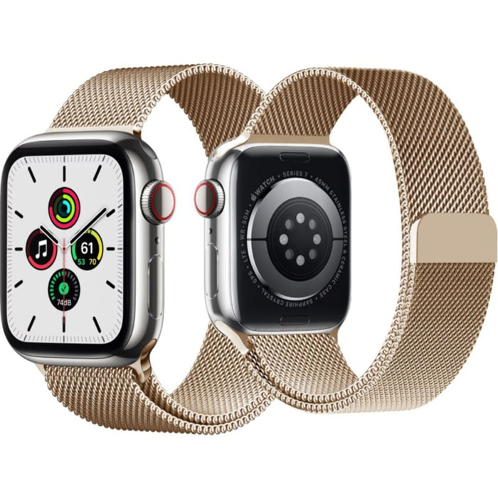 Bracelet ADEQWAT Apple Watch 42/44/45/49 mm titane Or