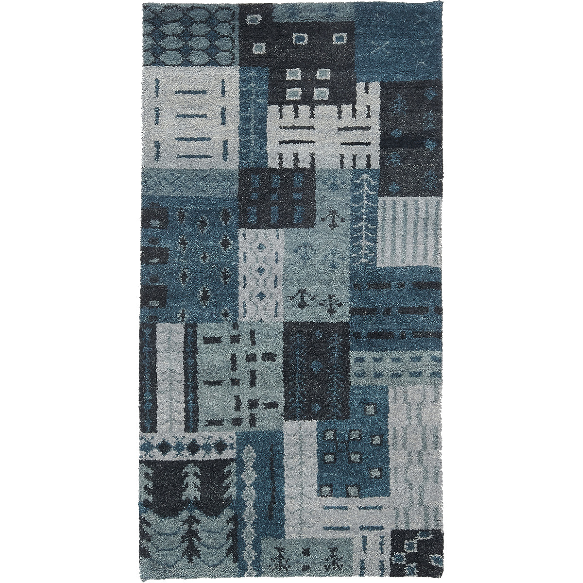 Tapis salon et chambre fait main en laine motif géométrique KOHI