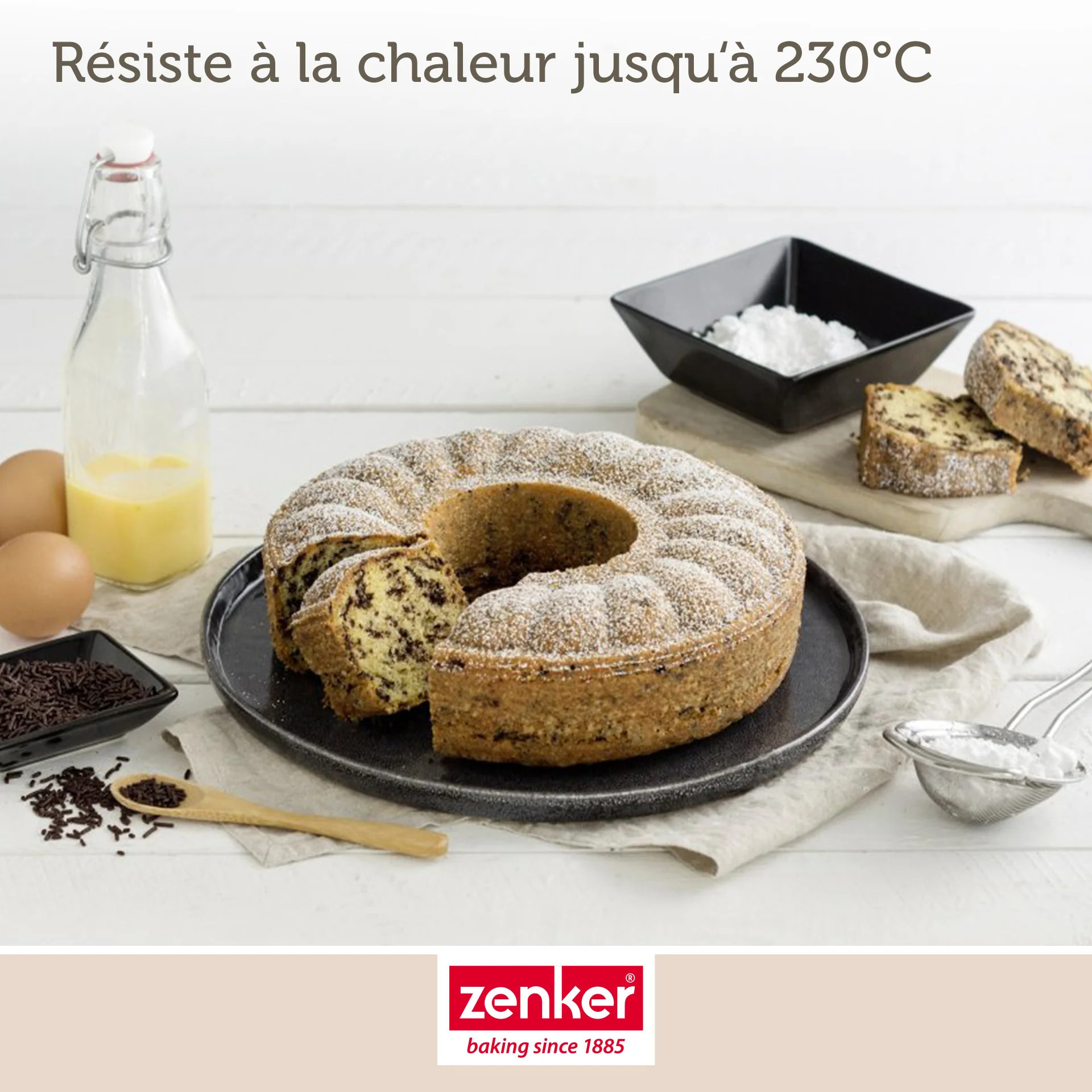 Ensemble de 2 Moules à manqué et savarin double fond Zenker Black Metallic