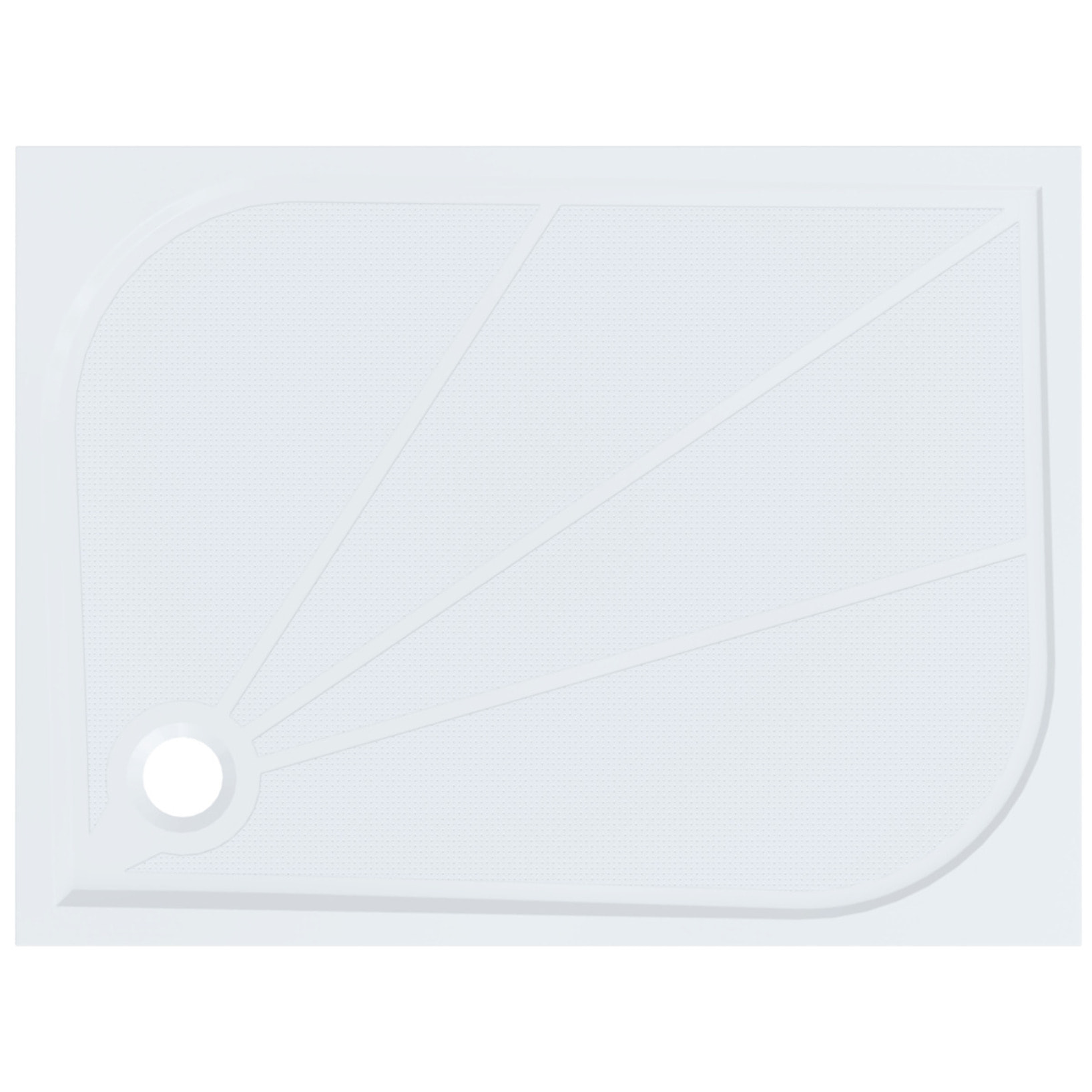 Limnew 100x80 cm receveur de douche rectangulaire, marbre coulé, blanc (LIMNEW10080)