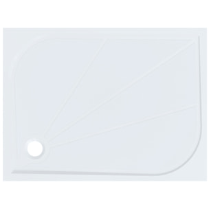 Limnew 100x80 cm receveur de douche rectangulaire, marbre coulé, blanc (LIMNEW10080)