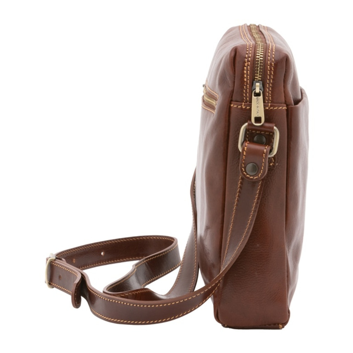 Borsa a tracolla uomo in vera pelle - Modello False - Made in Italy - 26.0 x 25.0 x 6.0 cm