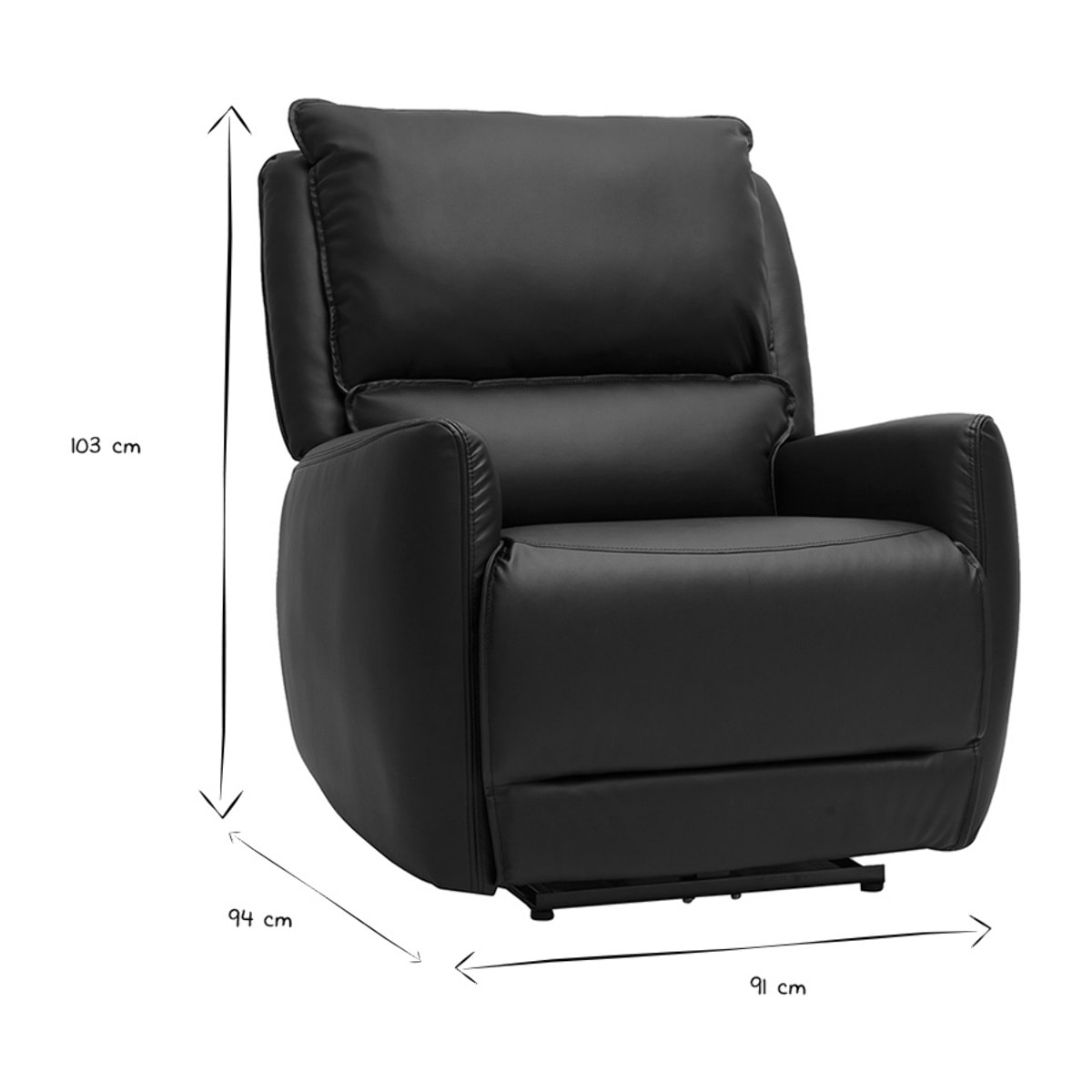Fauteuil relax électrique noir RACHEL