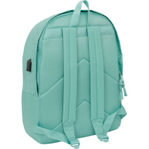 Mochila doble para portatil 15,6"+usb f.c.barcelona chica musgo