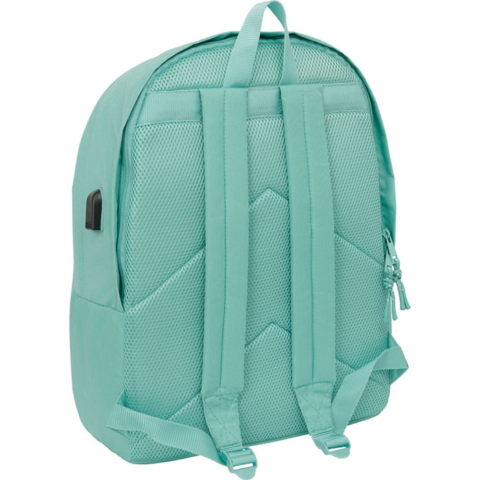 Mochila doble para portatil 15,6"+usb f.c.barcelona chica musgo