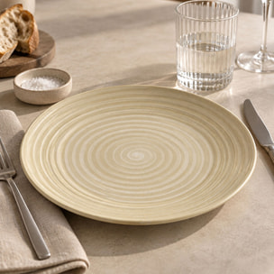 Lot de 6 assiettes plates 27cm en grès jaune TURBOLINO