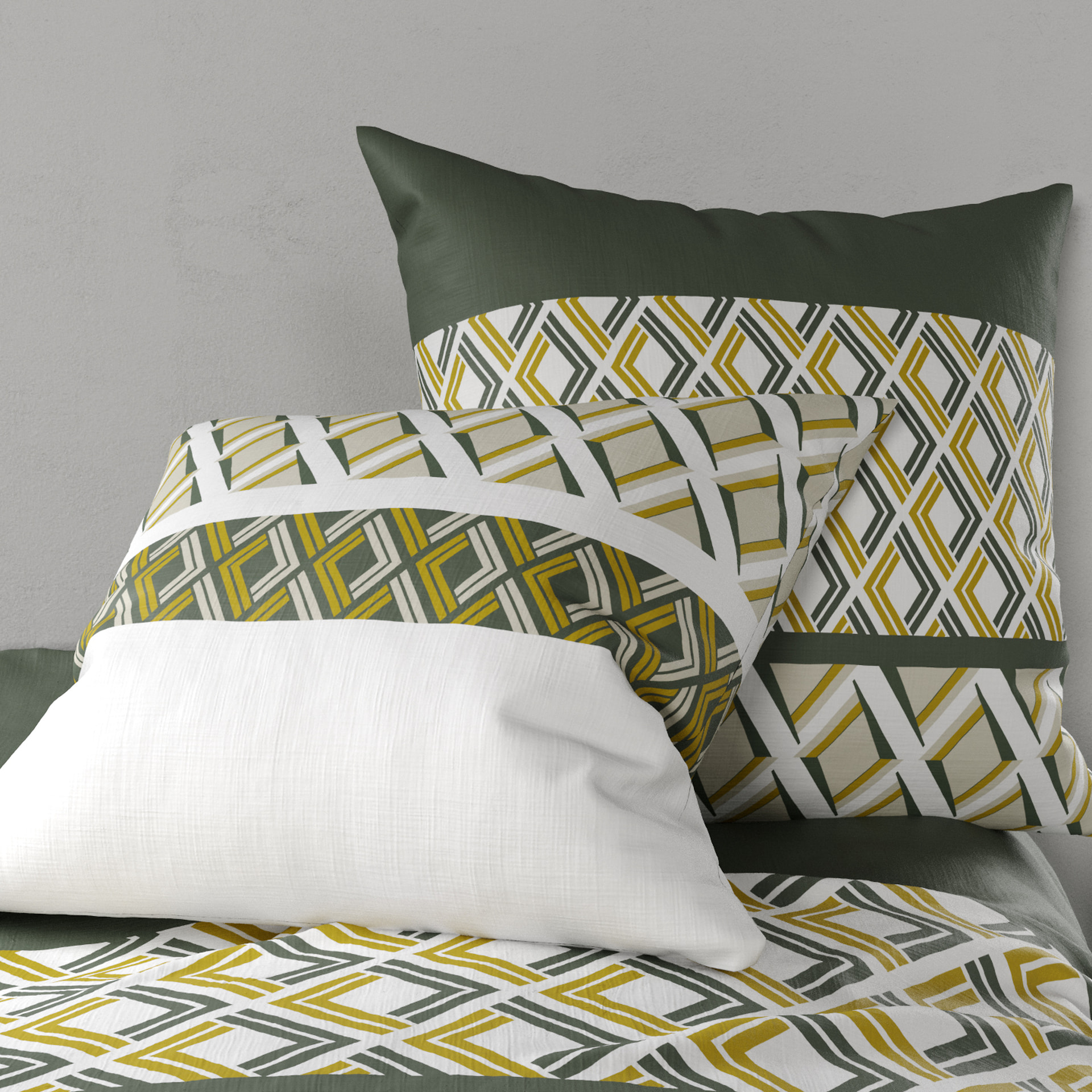 Parure Housse De Couette 3pcs 100% Coton 57 Fils Nayaa