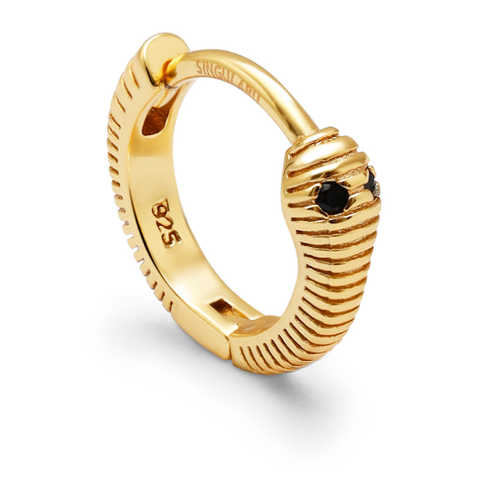 Orecchino Serpente Argento Placcato Oro