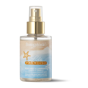 Lido Paradiso - Bruma corporal iluminadora para cuerpo y cabello con notas de Coco y acordes marinos (100 ml)