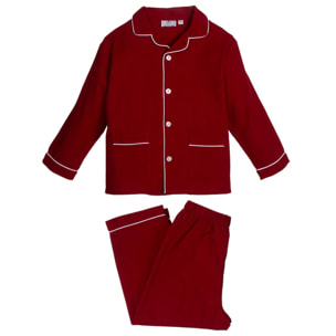 PIGIAMA BAMBINO in flanella bordeaux