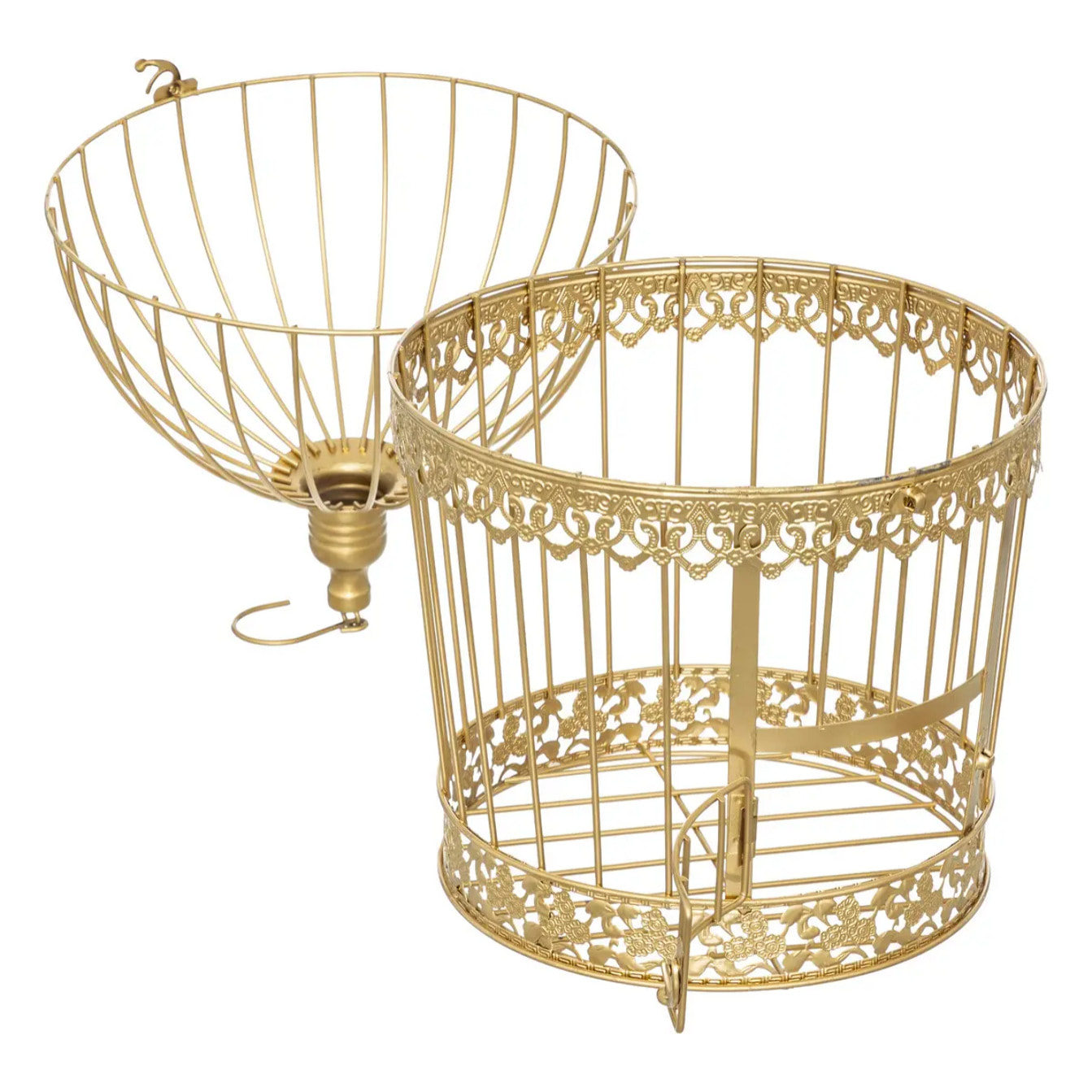 Set de 2 cages Cory métal doré D20 25cm