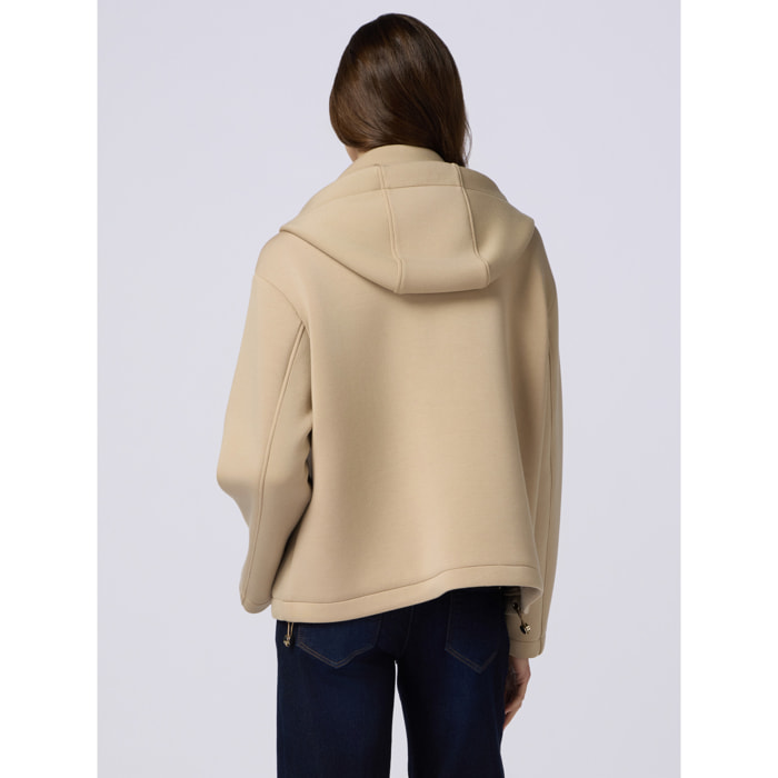 Oltre - Chaqueta de scuba con capucha - Beige