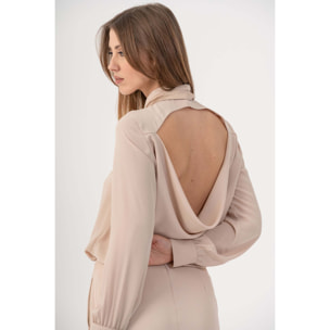 Kocca - Blusa elegante con cravatta Donna, Tinta unita, Girocollo