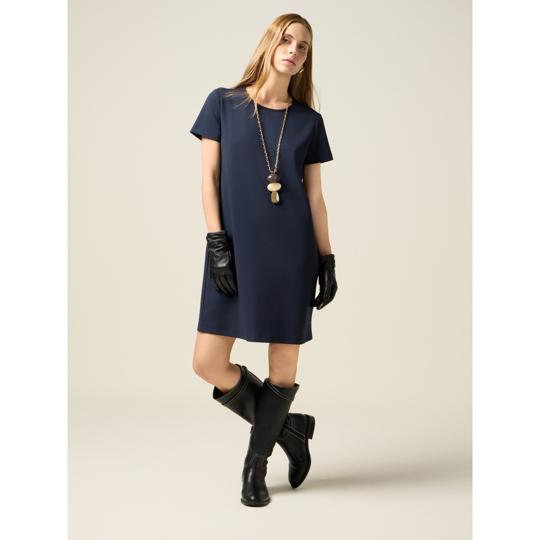 Oltre - Vestito regular in tessuto fluido - Blu