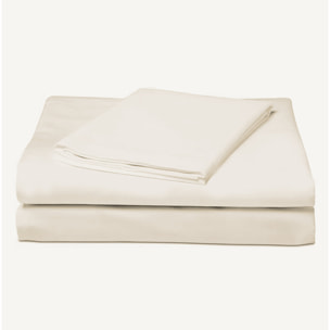 COMPLETO LENZUOLA UNA PIAZZA E MEZZA COL.PANNA 60 FILI TINTA UNITA H.30