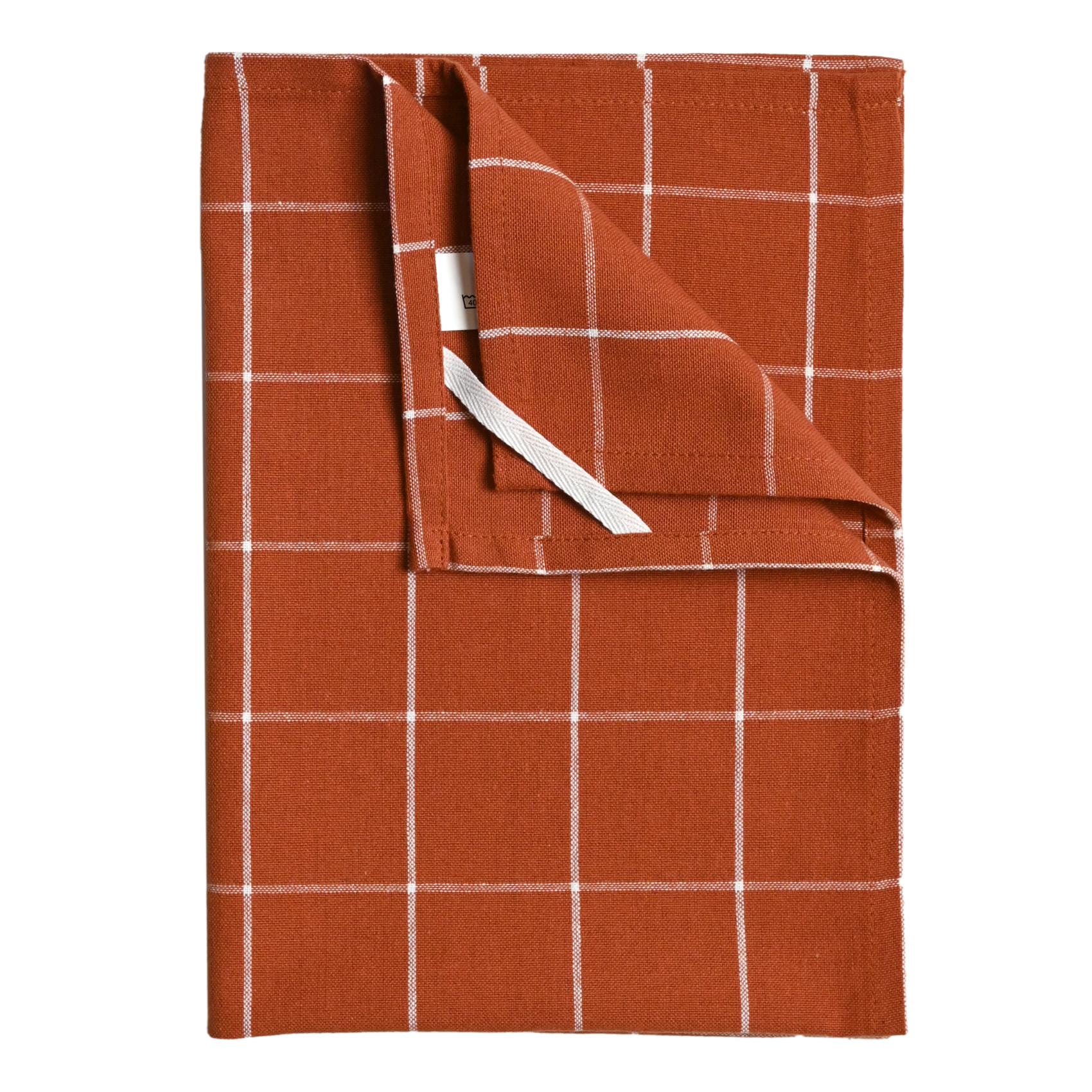 Torchon de cuisine en coton à motif carreaux - Terracotta