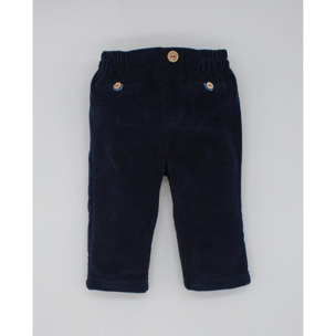 PANTALÓN BOLSILLOS OJAL PANA AZUL