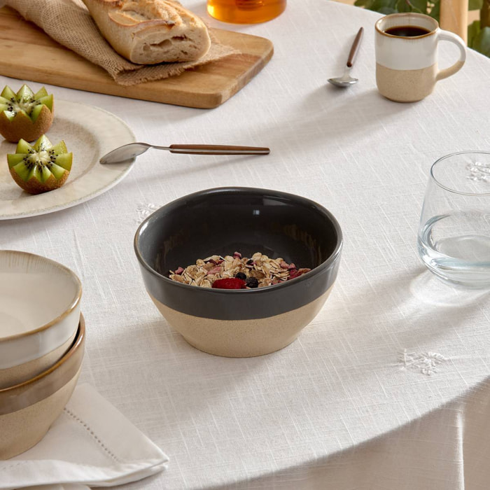 Bol Kate bleu gris et beige 72cl