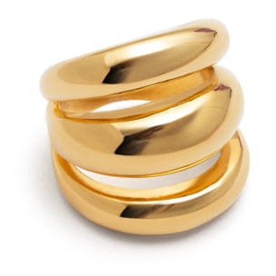 Anello Dune Aire Acciao Placcato Oro