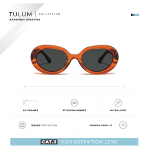 Gafas de Sol Tulum Naranja Hanukeii para hombre y mujer