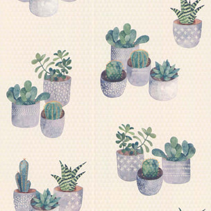 Papier peint en relief cactus - Multicolore