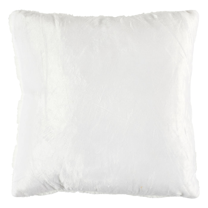 Coussin - HOME DECO FACTORY - Flanelle - Damier - Blanc et Beige