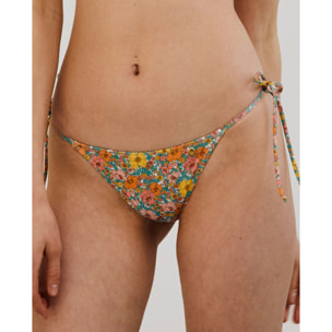 Braga de bikini con lazos y estampado de flores